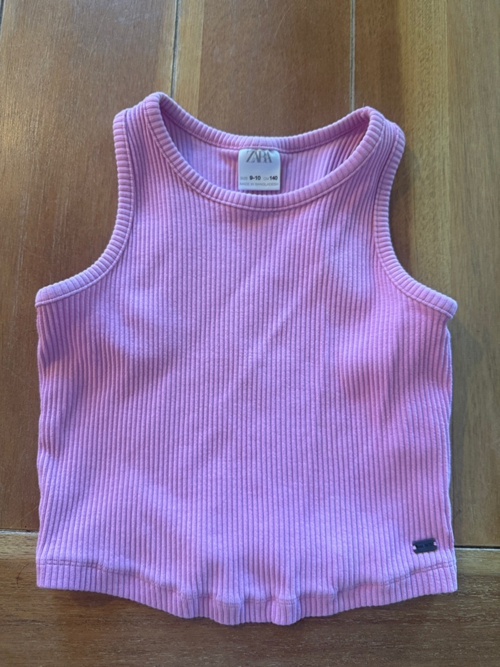 Zara Kids Light Pink Ribbed Tank Top